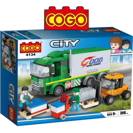 Montarga y Camion de Transporte - Juego de Construcción - Cogo Blocks