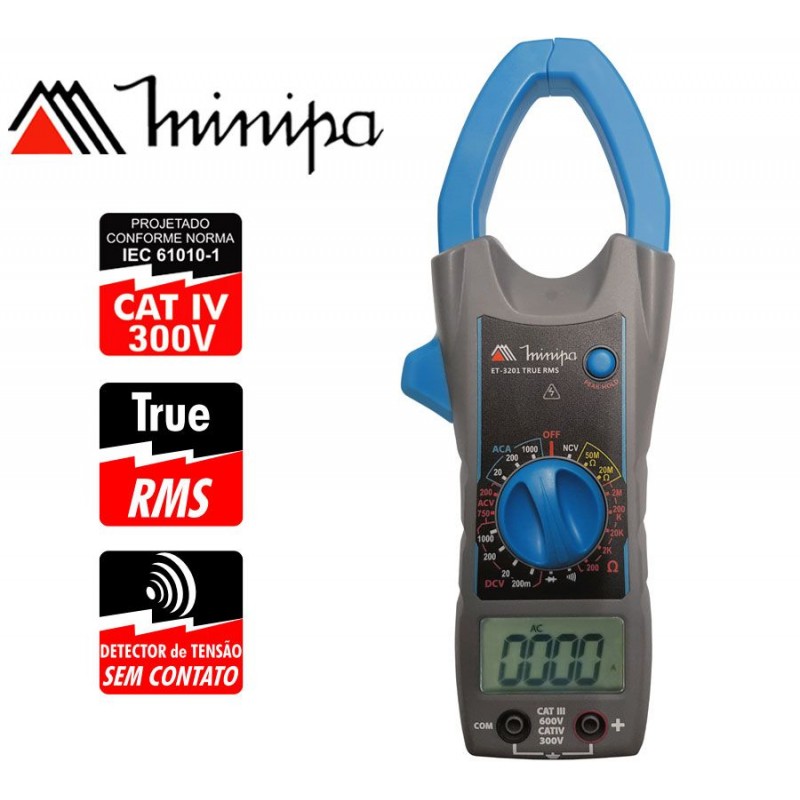 Pinza Amperimetrica - Minipa - ET-3201 - True RMS AC / VDC 1000V / VAC 750V / AAC 1000A