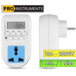 Timer Temporizador Digital Programable - Pro Instruments -  1 minuto a 7 días - 10A - 2000W