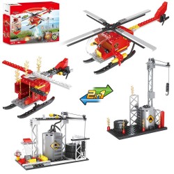 Helicóptero de Bomberos - Juego de Construcción - Cogo Blocks - 164 piezas