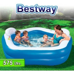 Piscina Infantil Inflable - 575 Lts - 2,13 x 2,06 x H. 0,69 Mtr - Bestway - Family Fun - 54153 + Inflador