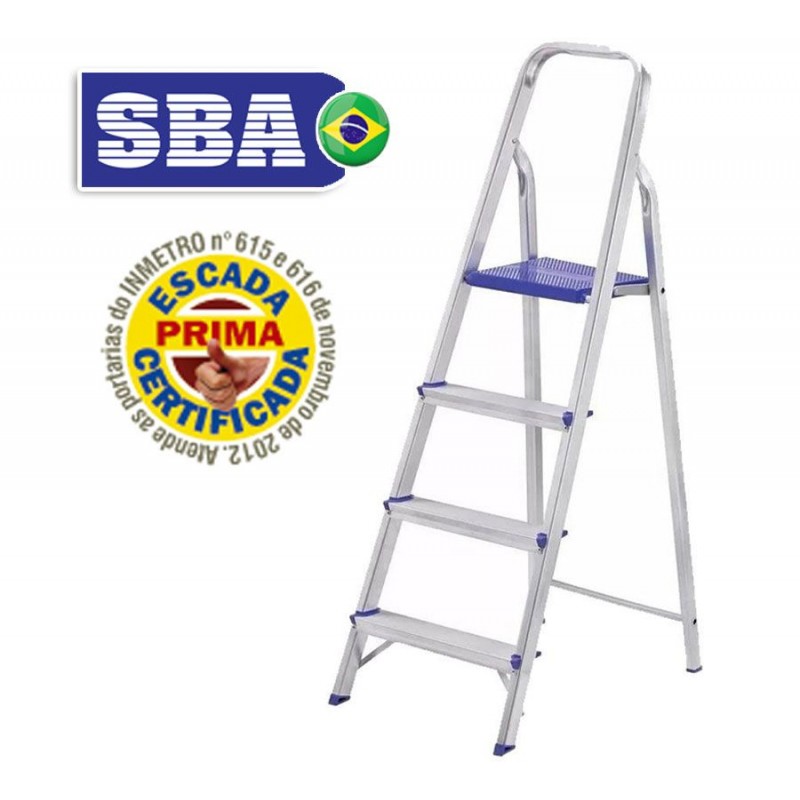 Escalera Tijera de Aluminio - 1,029 Mtrs - 3 peldaños - SBA - Domestica - E1204