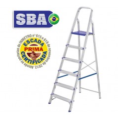 Escalera Tijera de Aluminio - 1,69 Mtrs - 6 peldaños - SBA - Domestica - E1206