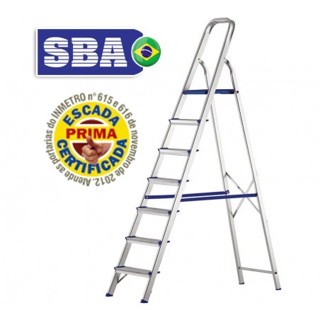 Escalera Tijera de Aluminio - 1,89 Mtrs - 7 peldaños - SBA - Domestica - E1207