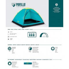 Carpa de Camping - Para 3 personas - 2,1 x 2,1 x 1,3 Mtrs - Bestway - Cooldome 3