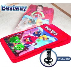 Colchon Inflable Infantil - 1,32 x 0,76 x 0,20 Mtrs - Bestway - Angry Birds + Inflador