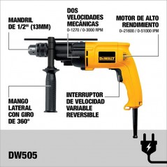 Taladro Percutor - 13mm - 700W - DeWalt - DW505