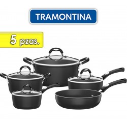 Juego de ollas de aluminio - 5 piezas - Tramontina - Monaco Negra