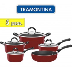 Juego de ollas de aluminio - 5 piezas - Tramontina - Monaco Rojo