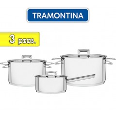 Juego de ollas de Acero Inoxidable - 5 piezas - Tramontina - Brava