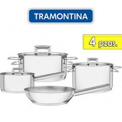 Juego de ollas de Acero Inoxidable - 4 piezas - Tramontina - Brava