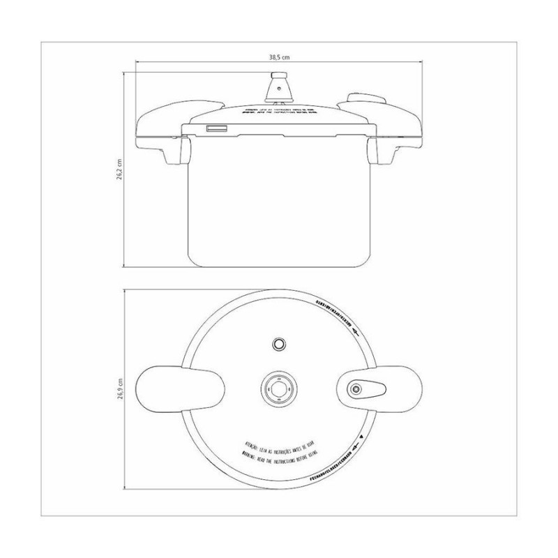 Olla de Presión Tramontina Valencia en Aluminio Pulido 24 cm 10 L - Casa  Tramontina