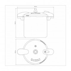 Olla a Presion de Aluminio Pulido - 10 litros - Ø 24 cm - Tramontina - Valencia