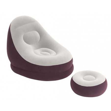 Sofa Puff Inflable - 1,22 x 0,94 x 0,81 Mtrs - Bestway - Comfort Cruiser Ciruela Oscuro + Inflador