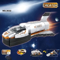 Set Espacial 3 en 1 - Transbordador, Nave o Estacion Espacial - Juego de Construcción - Cogo Blocks - 168 piezas