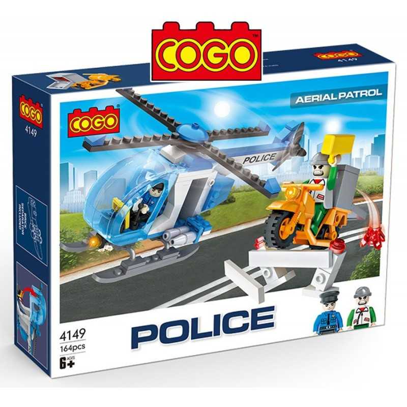 Helicóptero Policial - Juego de Construcción - Cogo Blocks - 164 piezas