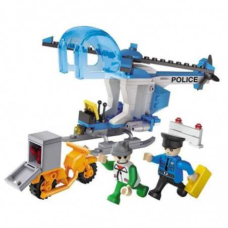 Helicóptero Policial - Juego de Construcción - Cogo Blocks - 164 piezas