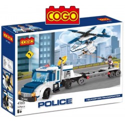 Camión y Helicoptero Policial - Juego de Construcción - Cogo Blocks - 329 piezas