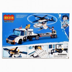 Camión y Helicoptero Policial - Juego de Construcción - Cogo Blocks - 329 piezas