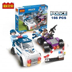 Persecución en Auto Policial - Juego de Construcción - Cogo Blocks - 166 piezas