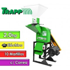 Triturador Forrajera Electrica 2 Hp - 10 Martillos - Trapp - TRF 300 con Correa