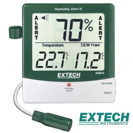 Termohigrometro Digital con Sonda y Alarma  - Extech - 445815 - Temperatura y humedad interior y exterior