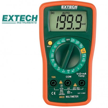Multimetro Digital - Extech - MN35 - VDC 600V / VAC 600V / ADC 10A