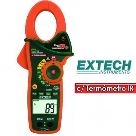 Pinza Amperimetrica con Termometro Infrarrojo - Extech - EX830 - True RMS / VDC 600V / VAC 600V / AAC 1000A / ADC 1000A
