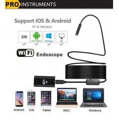 Endoscopio Digital WIFI Impermeable IP67 - Pro Instruments - YPC - Semi Rigido - Largo 5 Metros - Celular y PC
