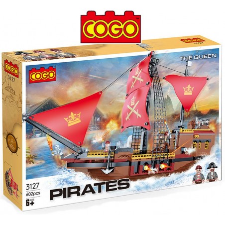 Barco Pirata THE QUEEN - Juego de Construcción - Cogo Blocks - 602 piezas