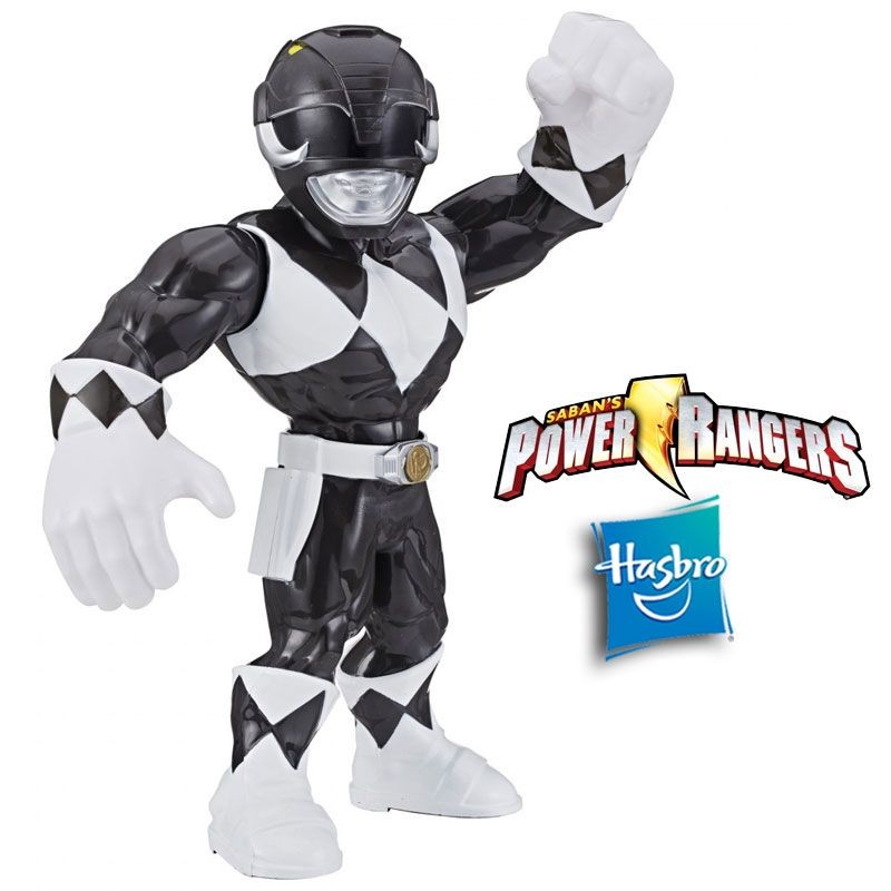 Muñeco Power Rangers Mega Mighties Ranger Negro - 25 cms - Hasbro