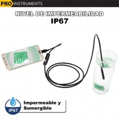 Endoscopio Digital de Inspeccion IP67 Impermeable - Pro Instruments - Semi rigido - Largo 2 Metros - conexión a Celular y PC
