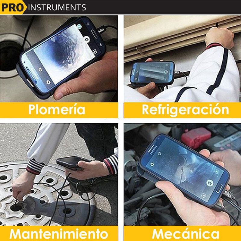 Comprar Cámara endoscópica de inspección para teléfono, cámara con luz  IP67, resistente al agua, fácil conexión, cámara de inspección por  boroscopio 1080P para iPhone