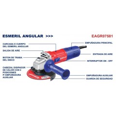 Amoladora Angular - 115mm / 4,5" - 750W - EMTOP - EAGR07581