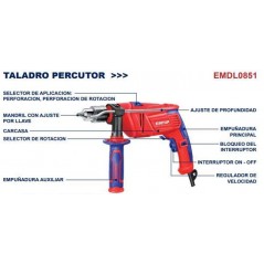Taladro Percutor - 13mm - 850W - EMTOP - EMDL0851