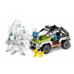 Jeep Policial de Hielo - Juego de Construcción - Cogo Blocks - 390 piezas