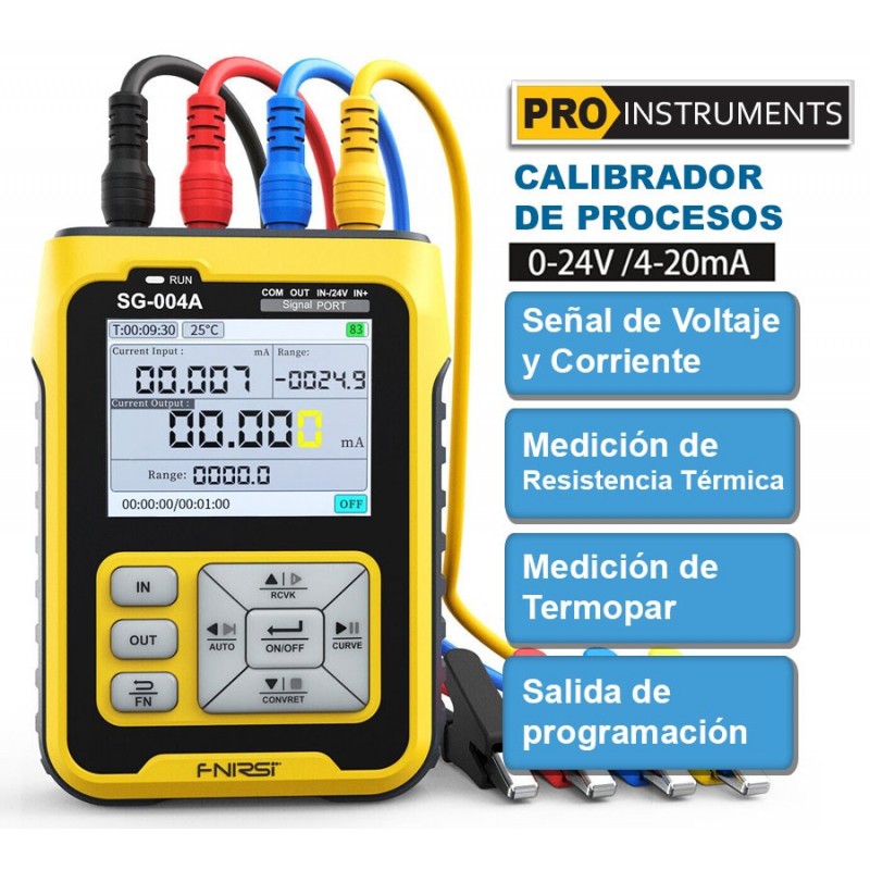 Calibrador de Procesos - Generador de señales 4-20mA / 0-24V / Sensores de Temperatura - FNIRSI by Pro Instruments - SG-004A