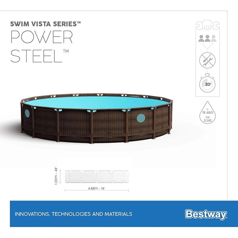 ▷ Conjunto de Piscina Desmontable Power Steel™ Swim Vista Series