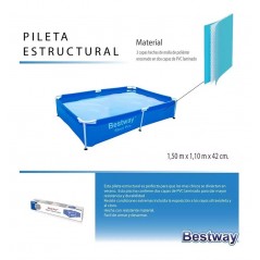 Piscina Estructura Metalica - 690 Lts - 1,50 x 1,10 x H.0,42 Mtr - Bestway Kids - Serie Steel Pro - 10472