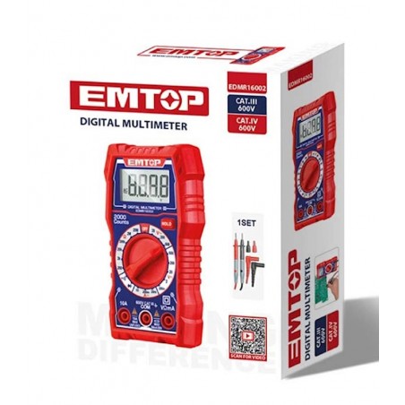 Multimetro Digital - Emtop - EDMR16002 - VDC 600V / VAC 600V / ADC 10A