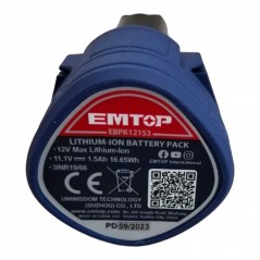 Bateria de Litio-ion 12V - 1.5Ah - Para Herramientas Emtop - EBPK12153