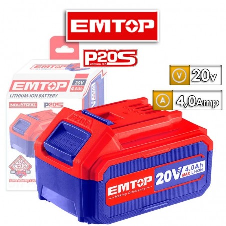 Bateria de Litio-ion 20V - 4Ah - Para Herramientas Emtop - EBPK2002