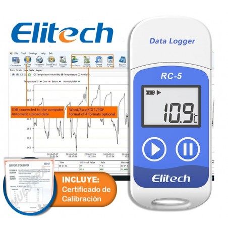 Registrador de Temperatura - Datalogger - Elitech - RC-5