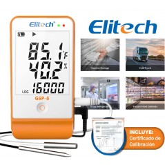 Registrador de Temperatura y Humedad con Alarma - Datalogger - Elitech - GSP-6