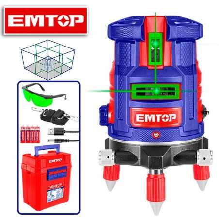 Nivel Laser Horizontal y Vertical Autonivelable - 30 mts - EMTOP - ESLE53003