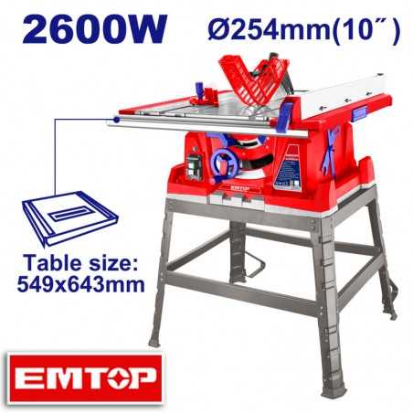 Sierra Circular de Mesa Ø 254mm / 10" 2600W - EMTOP - ETSW26001