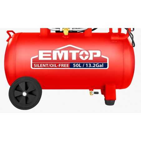 Compresor de Aire Libre de Aceite - 50 L - 116 PSI - 1,6 Hp - Emtop - EACPS16502