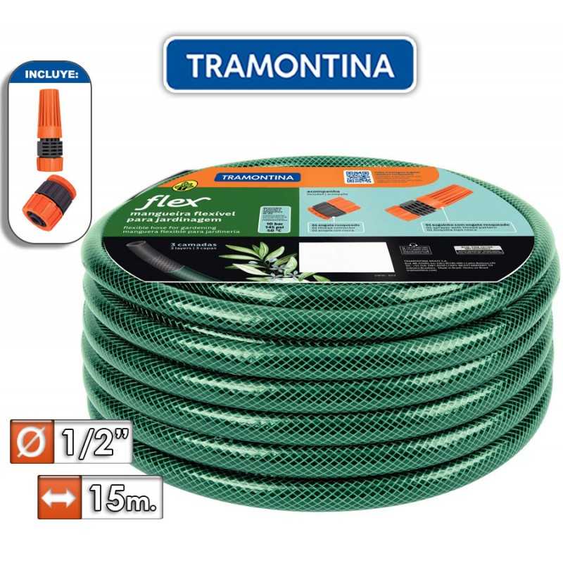 Manguera para Riego - Flex 1/2" - 15 m - Tramontina - Verde - 79172/150