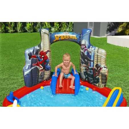 Piscina Infantil - 165 Ltr - 2,11 x 2,06 Mtr - Bestway - Spiderman - 98793 + Inflador