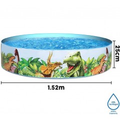 Piscina Infantil de PVC - 946 Lts - Ø 1,83 x H.0,38 Mtr - Bestway - Fill N' Fun Dinosaurios - 55022